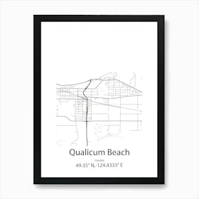 Qualicum Beach,Canada Minimalist Map Art Print