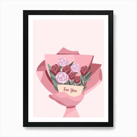 Rose Bouquet For You Art Print