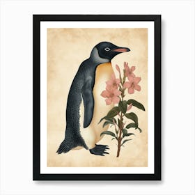 Adlie Penguin Grytviken Vintage Botanical Painting 1 Art Print