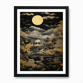 Moonlight In The Mountains Art Print