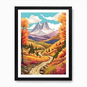 Torres Del Paine Circuit Chile 1 Hike Illustration Art Print