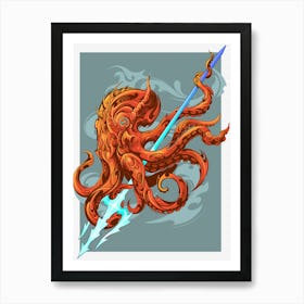 Octopus King Art Print