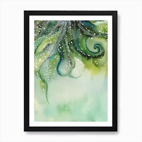 Bioluminescent Octopus Storybook Watercolour Art Print