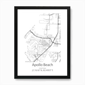 Apollo Beach,United States Minimalist Map Art Print