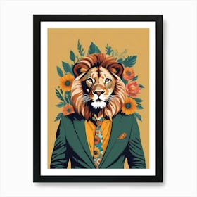 Lion Portrait In A Suit 31 Art Print