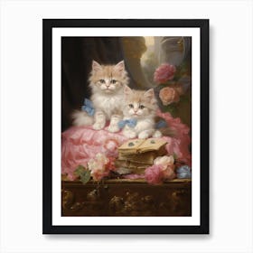 Two Kittens Rococo Style 3 Art Print