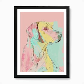 Chesapeake Bay Retriever Dog Pastel Line Watercolour Illustration 3 Art Print
