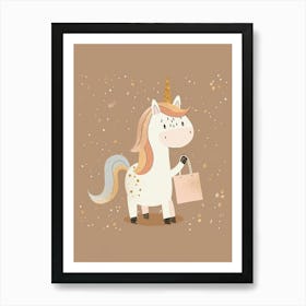 Unicorn Shopping Muted Pastels 1 Art Print