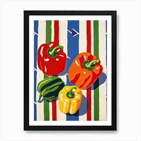 Bell Peppers Summer Illustration 4 Art Print