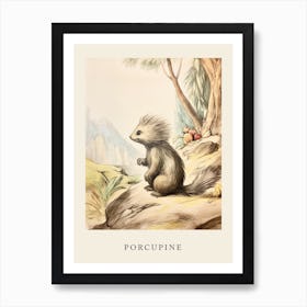 Beatrix Potter Inspired  Animal Watercolour Porcupine 2 Art Print