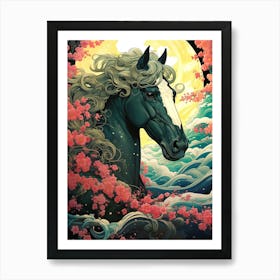 Horse In Bloom Art Print