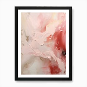 Pink And White, Abstract Raw Painting 0 Art Print