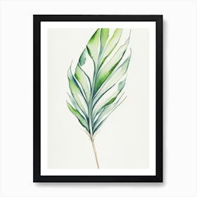 Yucca Leaf Minimalist Watercolour 3 Art Print