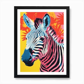 Zebra Colour Pop Art Print