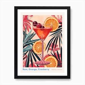 Art Deco Tropical Background Cocktail 2 Poster Art Print