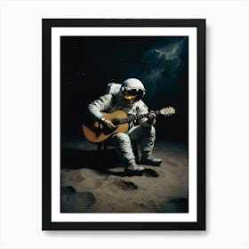 Nasa Astronaut Playing Guitar Art Print