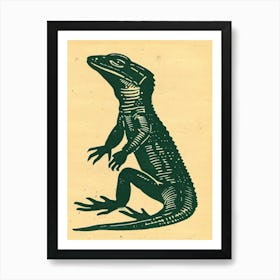 Green Gecko Bold Block Art Print