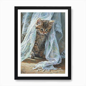 Kitten Peeking Out Art Print