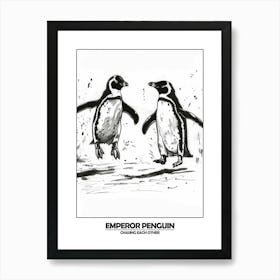 Penguin Chasing Eachother Poster 2 Art Print