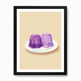 Purple Jelly On A Plate Beige Illustration Art Print