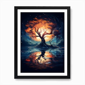 Tree In The Water Art Print