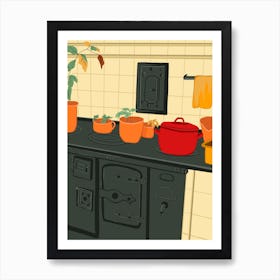 Kitchen in winter II Art Print