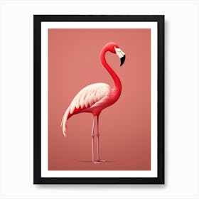 Minimalist Greater Flamingo 3 Illustration Art Print