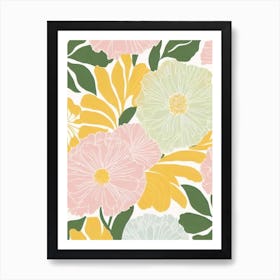 Carnations Pastel Floral 1 Flower Art Print