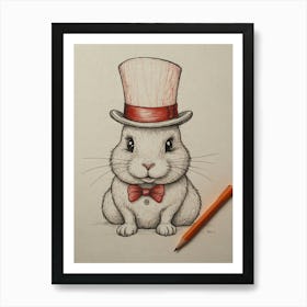 Rabbit In A Top Hat 1 Art Print