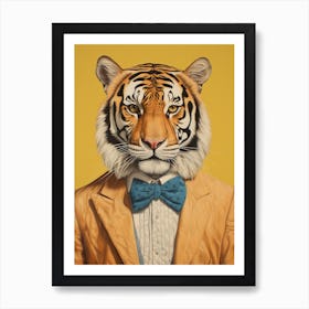 Tiger Illustrations Wearing A Tuxedo 10 Art Print