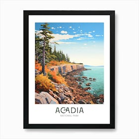 Acadia, National Park Maximalist Travel Poster Vibrant Colour Art Print