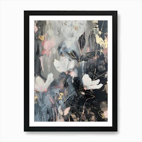 Abstract Of White Flowers Art Print