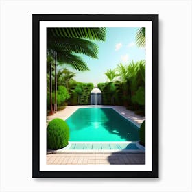 Swimming Pool In A Tropical Garden Art Print