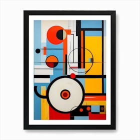 Abstract Painting With Circles And Lines 1 Art Print