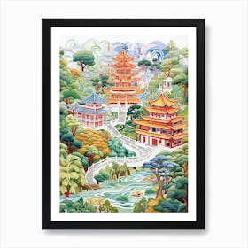 Summer Palace China Modern Illustration 2 Art Print