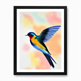 Swallow Watercolour Bird Art Print