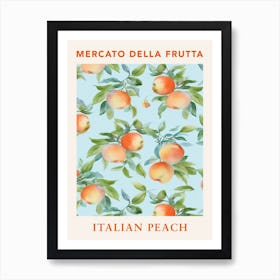 Italian Peach Fruit Market Poster Art Print