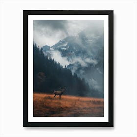 Stag In The Mountains Art Print