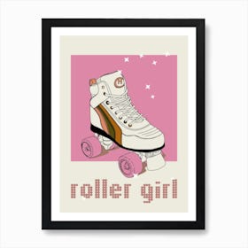 Celebrate The 80s Roller Girl Art Print