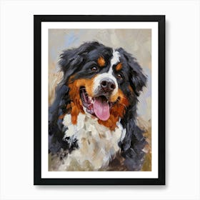 Burnese Mountain Dog Acrylic Painting 3 Art Print