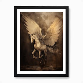 Etheral Pegasus Etching Art Print