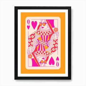 Queen Of Hearts With Daisy Art Print