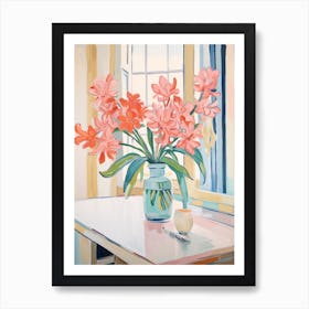 A Vase With Columbine, Flower Bouquet 4 Art Print