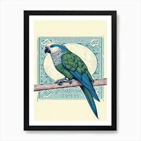 Wren Parrot On A Branch Art Print