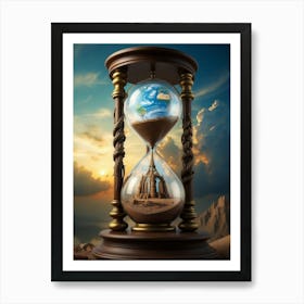 Hourglass With The Earth Art Print