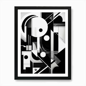 Exploration Abstract Black And White 2 Art Print