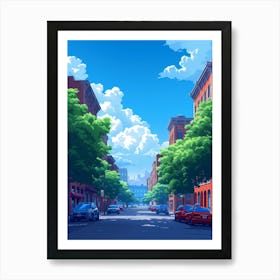 Anime City Street Art Print