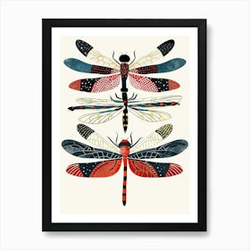 Colourful Insect Illustration Dragonfly 9 Art Print