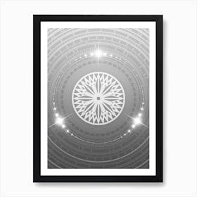 Geometric Glyph in White and Silver with Sparkle Array n.0033 Art Print
