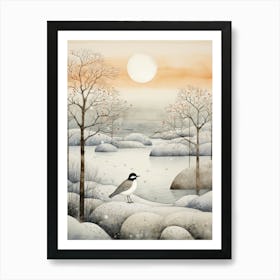 Winter Bird Painting Dipper 2 Art Print